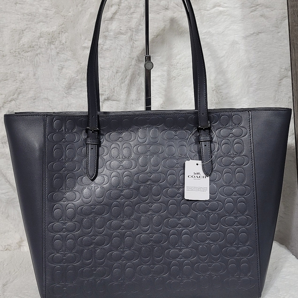 😍 Coach Signature Leather Designer Shoulder Purse Laptop Work Bag NWT - Picture 2 of 11